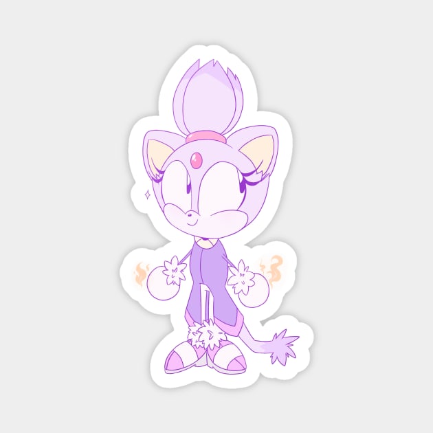 Classic Blaze the Cat Magnet by SpookytheKitty2001