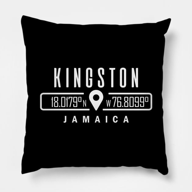 Kingston, Jamaica GPS Location Pillow by IslandConcepts