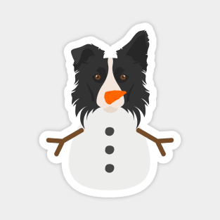 Funny Snowman Border Collie Dog Magnet