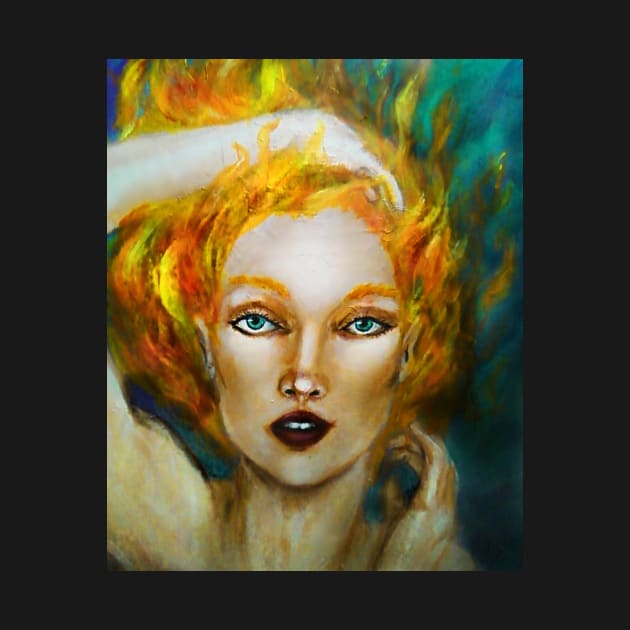 Aithne (fire girl portrait) by YaebaArts