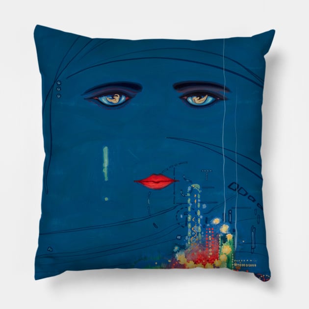 Francis Cugat Celestial Eyes Book Cover for The Great Gatsby Pillow by tiokvadrat