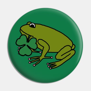 Saint Patricks Day Frog with Shamrock Pin