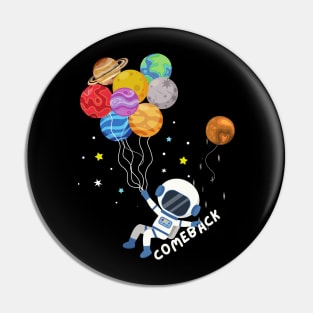 Astronaut Balloons Planets Pin