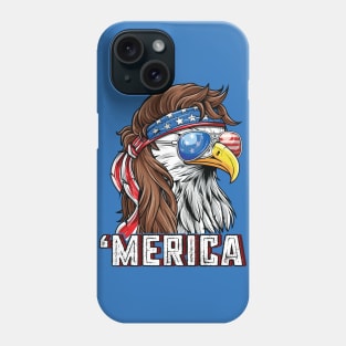 Merica USA American Flag Patriotic 4th of July Bald Eagle Phone Case