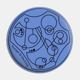 Younger On the Inside - Circular Gallifreyan Pin