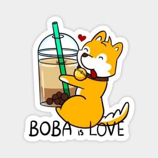 Bubble Tea is love (Corgi) Magnet