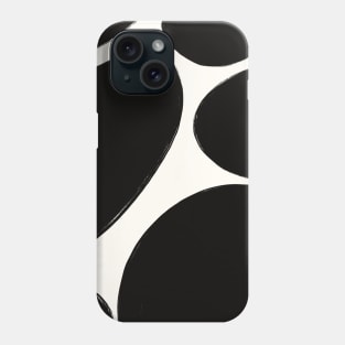 Black and White Organic Shapes Abstract 1 Phone Case