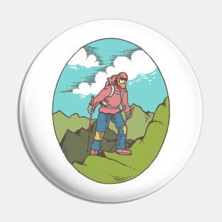 Hike Mountain Climbing Summit Cross Tshirt Pin