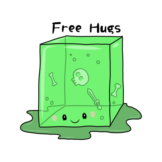 Kawaii Gelatnous Cube - Free Hugs by Bucky Creative