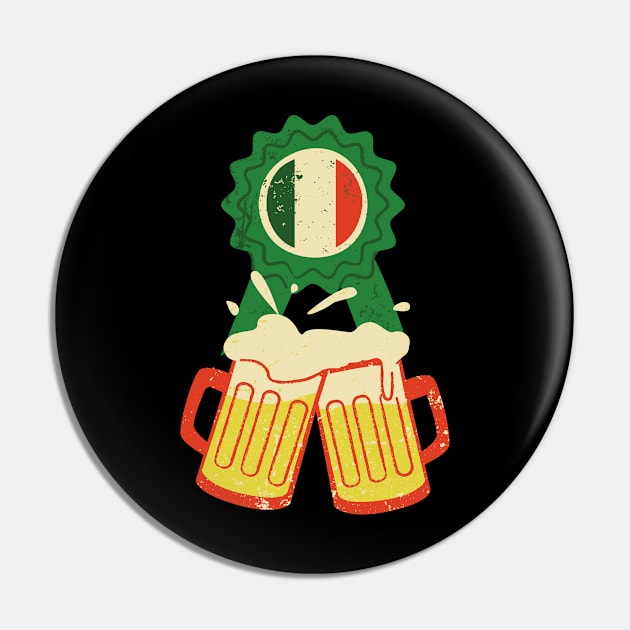 Happy St. Patrick's Day! Celebrate with beers and Irish flag. Cheers! For retro lovers. Pin by UnCoverDesign