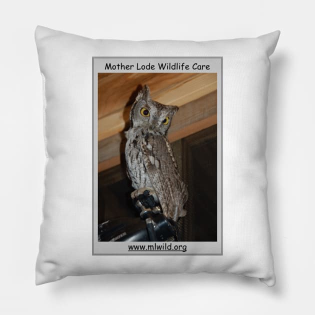 Western Screech Owl Pillow by mlwildlifecare