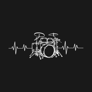 Drums Heartbeat - Funny drummer T-Shirt