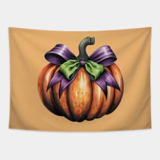 Fall Pumpkin with Big Bow Tapestry