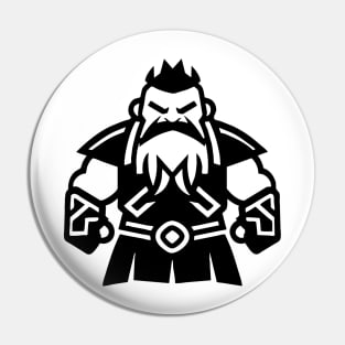 Minimalist Vector Dwarf Fighter Pin