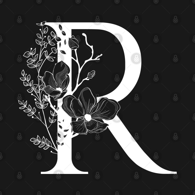 Letter R Monogram - Floral Initial by ZenNature