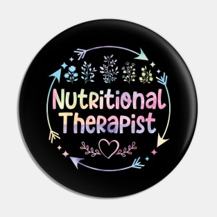 Nutritional Therapist cute floral watercolor Pin