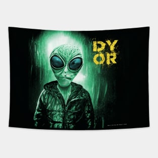 Funny Alien Retro Sci Fi DYOR Tapestry