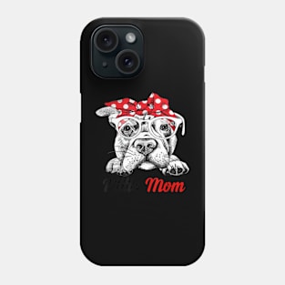 Pittie Mom With Red Bandana Headband Dog Mom Mothers Day Phone Case