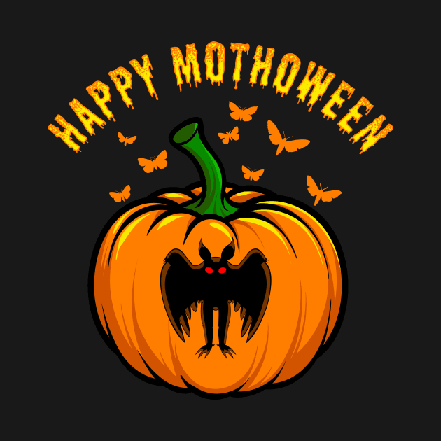 Happy Mothoween Funny Mothman Pumpkin Halloween by Strangeology