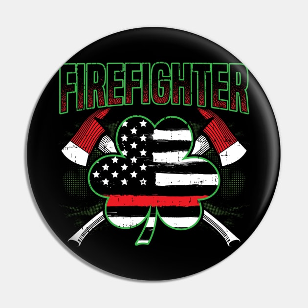 Thin Red Line St Patricks Day Firefighter Gift Pin by stockwell315designs