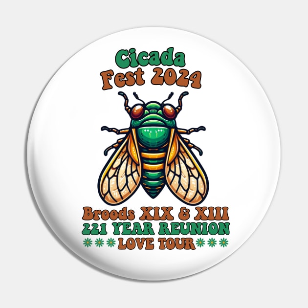 Entomology funny Cicada Fest 2024 Broods XIX Cicada Lover XII Pin by one tap