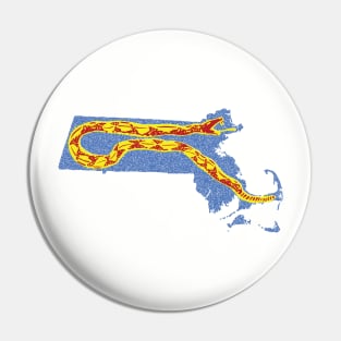 Massachusetts Gadsden snake Pattern Pin