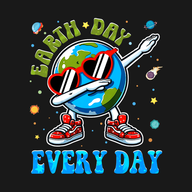 Dabbing Earth With Cute Groovy Make Everyday Earth Day by Art.Ewing