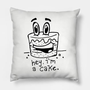 Self-Aware Cake Doodle Pillow