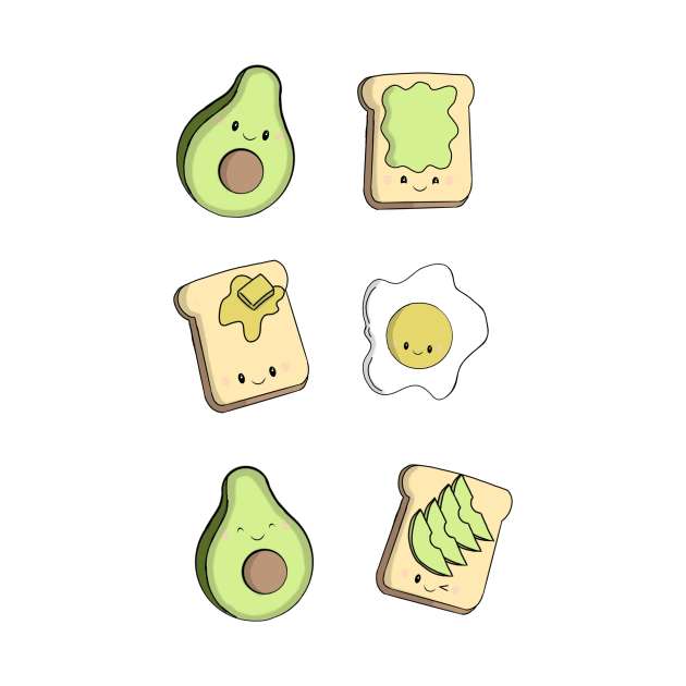 Kawaii Avacado Breakfast by Bucky Creative