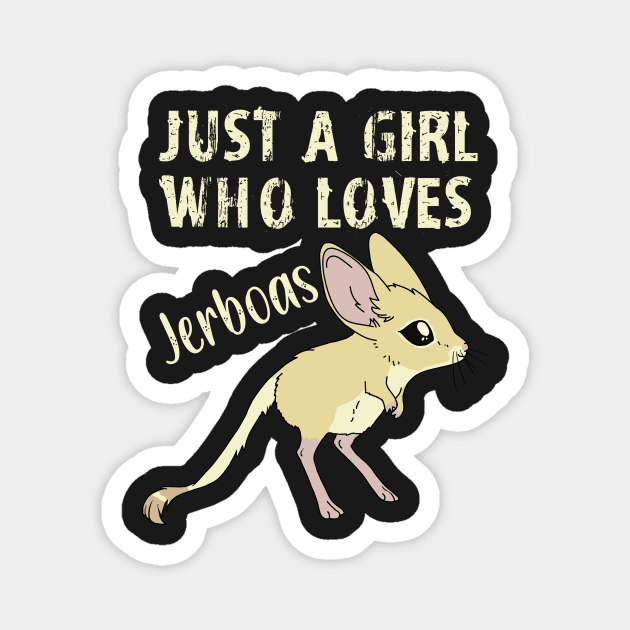 Just a Girl Who Loves Jerboas - Yellow text Magnet by DesignsBySaxton