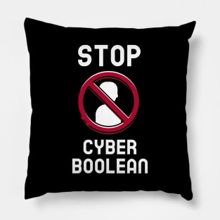 Stop Cyber Boolean Cybersecurity Pillow