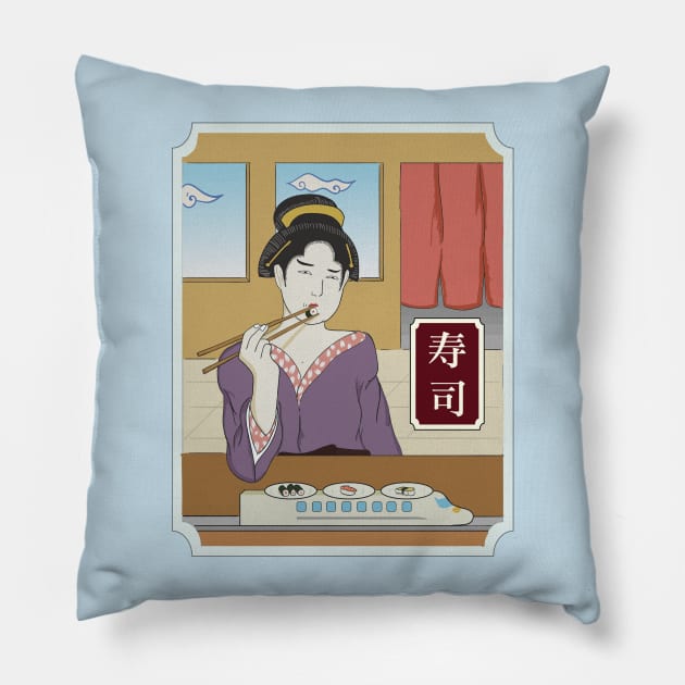 Sushi Train Pillow by The Graphicallist