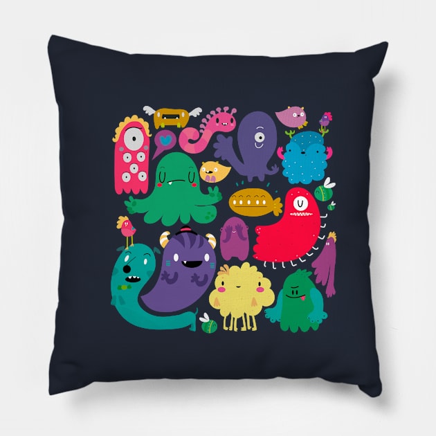 Monsters Pillow by Mjdaluz