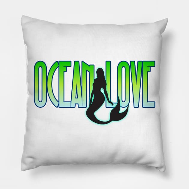 Mermaid t-shirt designs Pillow by Coreoceanart