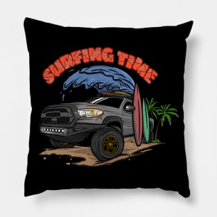 Grey Toyota 4Runner Surfing Time Holiday Pillow