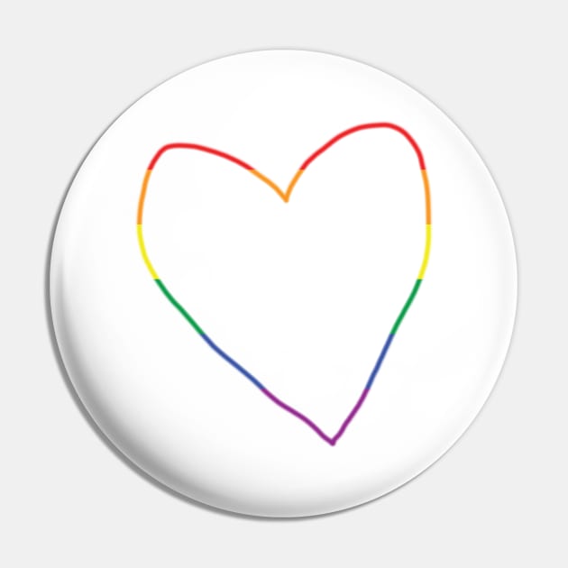 Pride Stripes Heart Line Valentines Day Pin by ellenhenryart