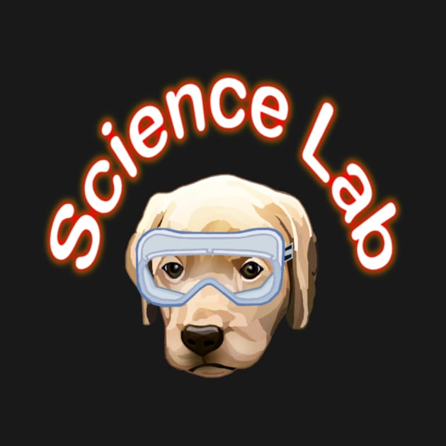 Funny Science Lab Yellow Labrador Pun by Art by Deborah Camp