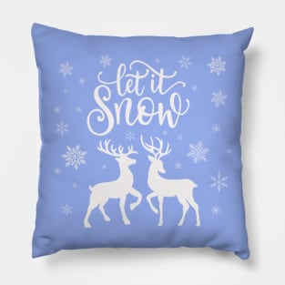 Let it snow with deer and snowflakes Pillow