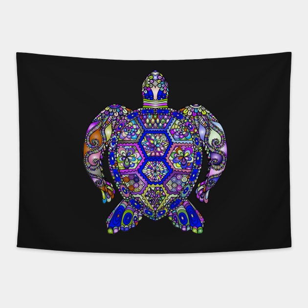 Turtle Sea Turtles Lotus Colorful Flower Design face masks, Phone Cases, Apparel & Gifts Tapestry by tamdevo1