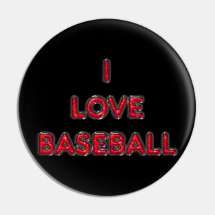 I Love Baseball - Red Pin