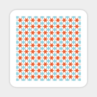 Blue and Orange star pattern Magnet