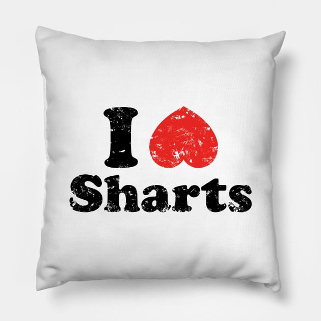 I Heart Sharts {Vintage} Pillow by tinybiscuits