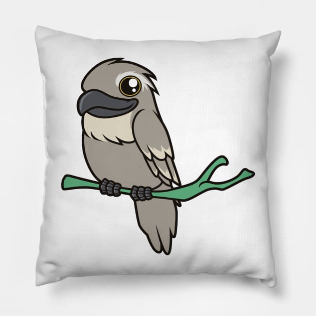 Kawaii Tawny frogmouth Pillow by Modern Medieval Design