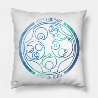 Have Courage and Be Kind - Circular Gallifreyan Pillow