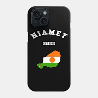 🌍 Niamey Niger Strong, Niger Flag Map, Est 1905, City Pride Phone Case