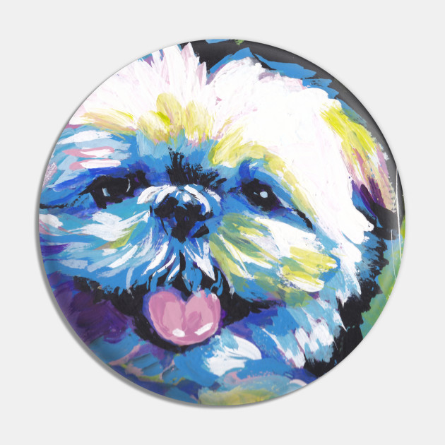 Shih Tzu Bright Colorful Pop Dog Art Shih Tzu Pin Teepublic