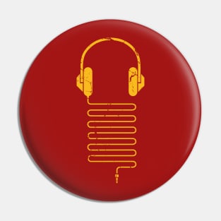 Gold Headphones Pin