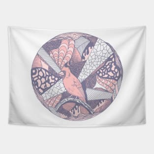 Npink Circle of The Northern Cardinal Tapestry