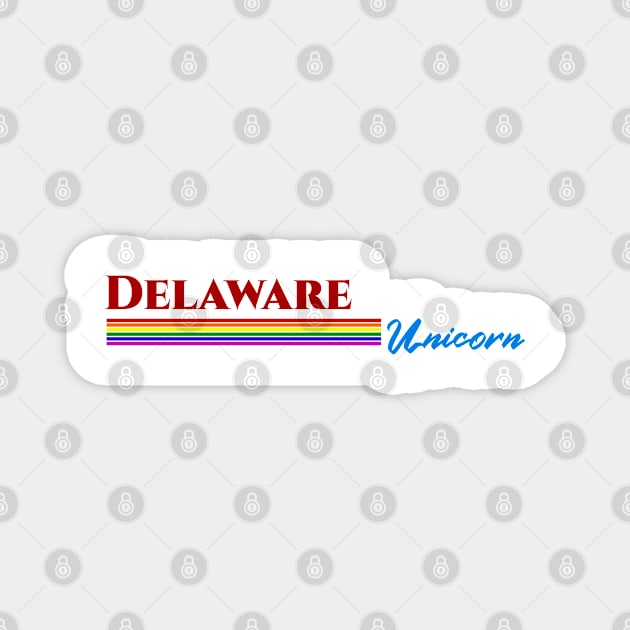 Delaware Unicorn Gift Magnet by Easy On Me