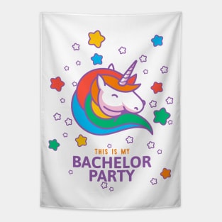 Bachelor party unicorn, Funny matching set, 1 of 2, Groom Tapestry